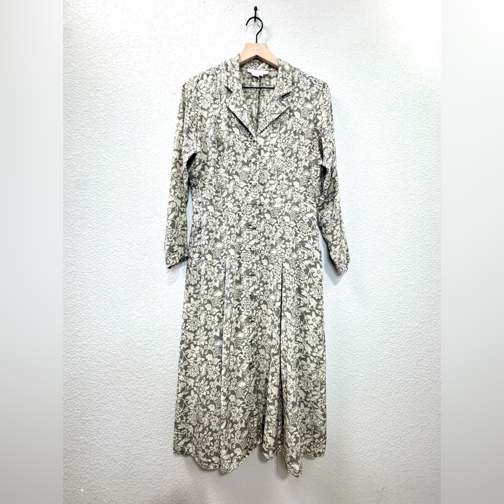 Vintage Barrie Pace 100% Silk Floral Midi Dress – Size 4